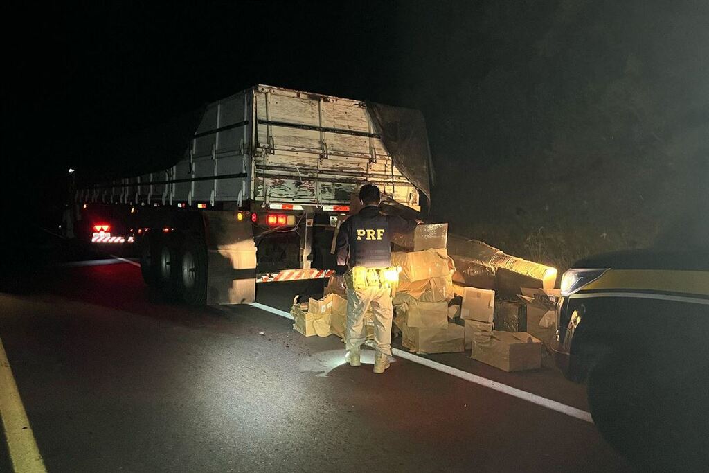 PRF apreende carga milionária de medicamentos e eletrônicos na BR-158