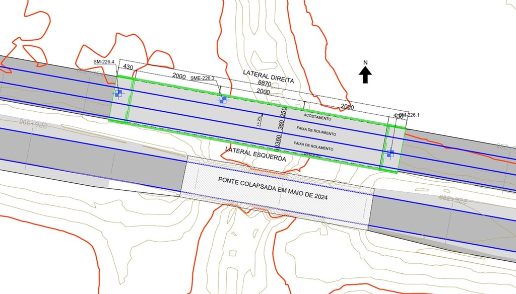 Galeria de imagens: Projeto da Rota mostra que ponte nova será feita ao lado direito da ponte antiga, no sentido Porto Alegre-Santa Maria