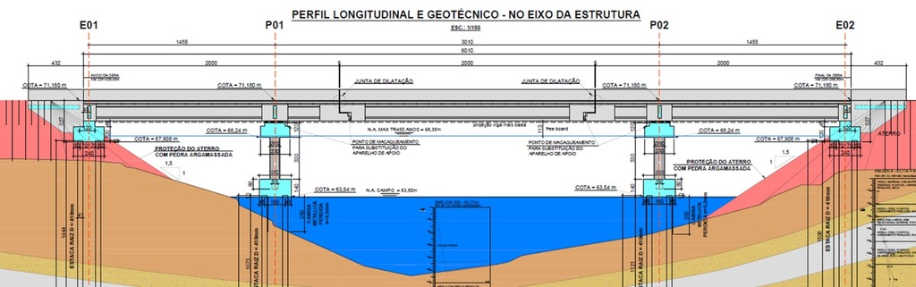 Galeria de imagens: Projeto prevê ponte de cerca de 70 metros de extensão, enquanto a antiga tinha 44 metros, além de estrutura mais alta. Objetivo é ser mais resistente a futuras enchentes