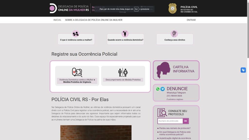 Polícia Civil lança plataforma para que vítimas de violência doméstica solicitem medidas protetivas de forma online