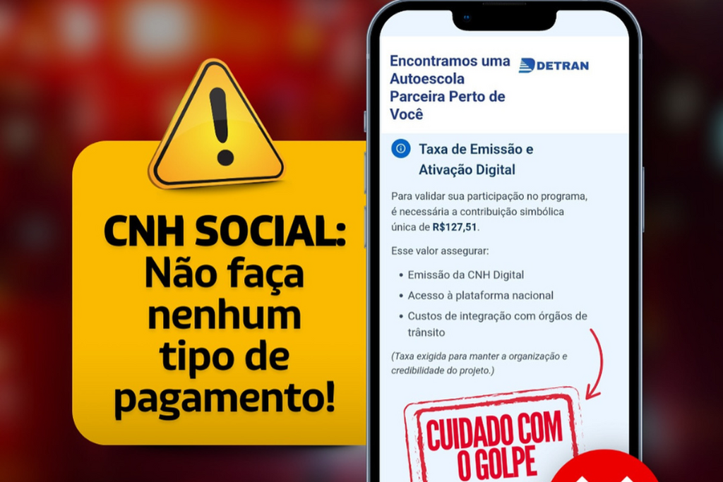 ⚠️ É falsa a informação de que o DetranRS cobra taxas na CNH Social