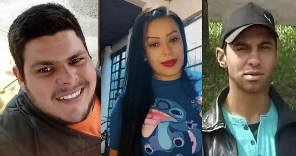 Foto: Arquivo Pessoal (divulgação) - As três vítimas do acidente foram André Luís Rodrigues da Silva, 29 anos (à esq.), Andressa Carmo Rosa Petry, 29 anos, e William Patrick dos Santos Vieira, 33