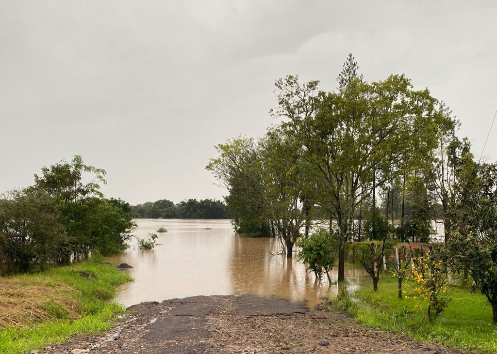 Foto: Prefeitura Municipal de Dona Francisca (Divulgação) - Registro das chuvas do dia 18 de junho em Dona Francisca