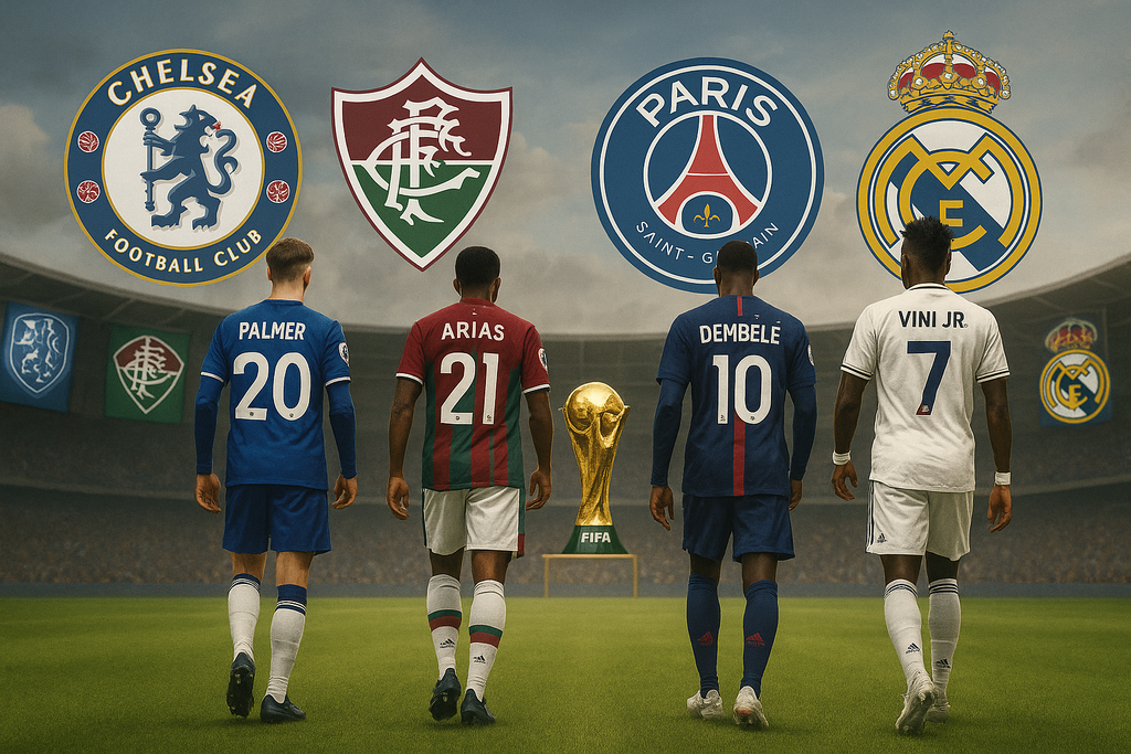 título imagem Semifinais da Copa do Mundo de Clubes terão Fluminense, Chelsea, PSG e Real Madrid; confira datas e horários