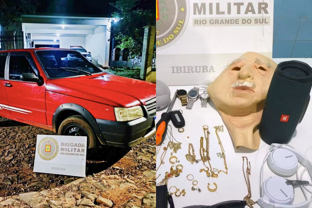 título imagem VÍDEO: Jovem com máscara de idoso furta casa e foge em Uno vermelho; perseguição policial terminou em cidade do 