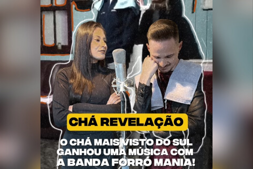 título imagem VÍDEO: Caso do chá revelação das traições vira música de banda da região e bomba nas redes