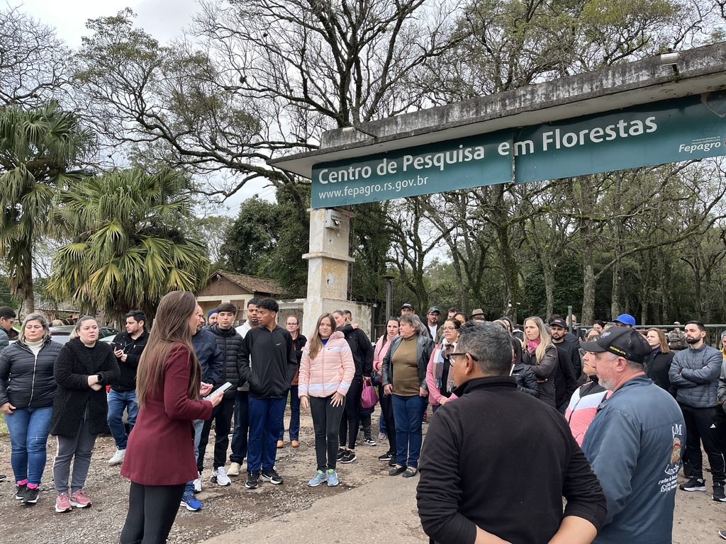 Manifestação reúne pais de alunos da Emei Boca do Monte após mudança de local das aulas por causa de ocupação indígena