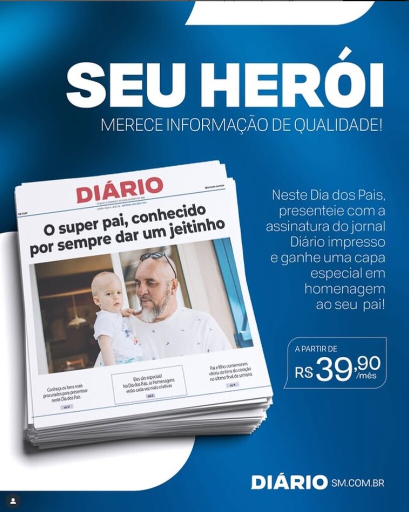 Você e seu pai podem aparecer na capa do Diário