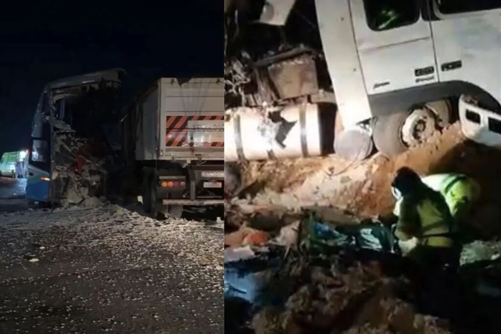 título imagem Acidente entre ônibus e carreta deixa 11 mortos e mais de 40 feridos em Mato Grosso
