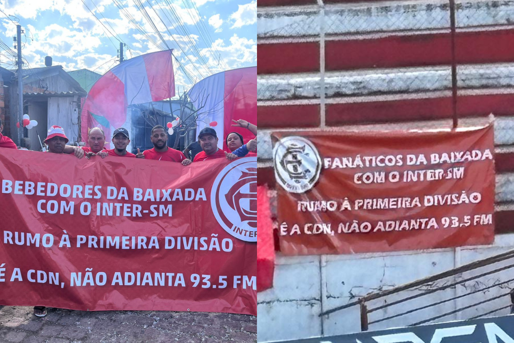 título imagem Torcedores do Inter-SM criam faixas com bordão que viralizou na Divisão de Acesso 2025: 