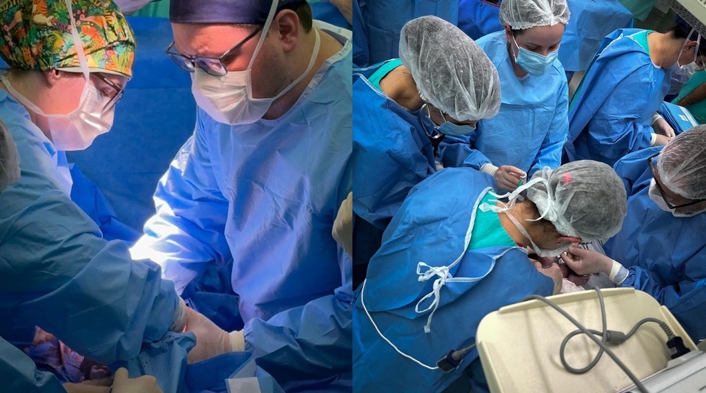 título imagem Husm realiza procedimento cirúrgico completo em bebê durante parto