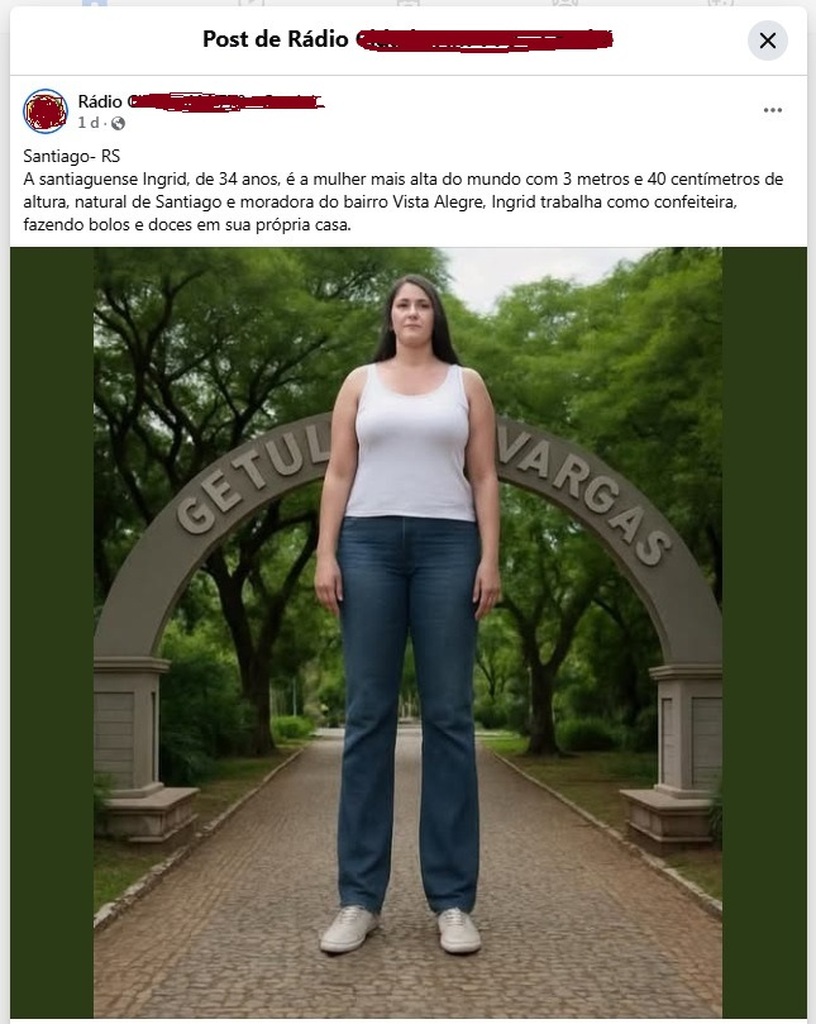 Mulher de 3 metros de altura na região? De onde surgiu esse boato?