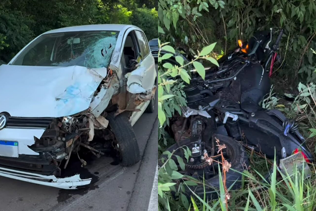 Casal de motociclistas morre após ser atingido por carro na RSC-153, no norte do Estado