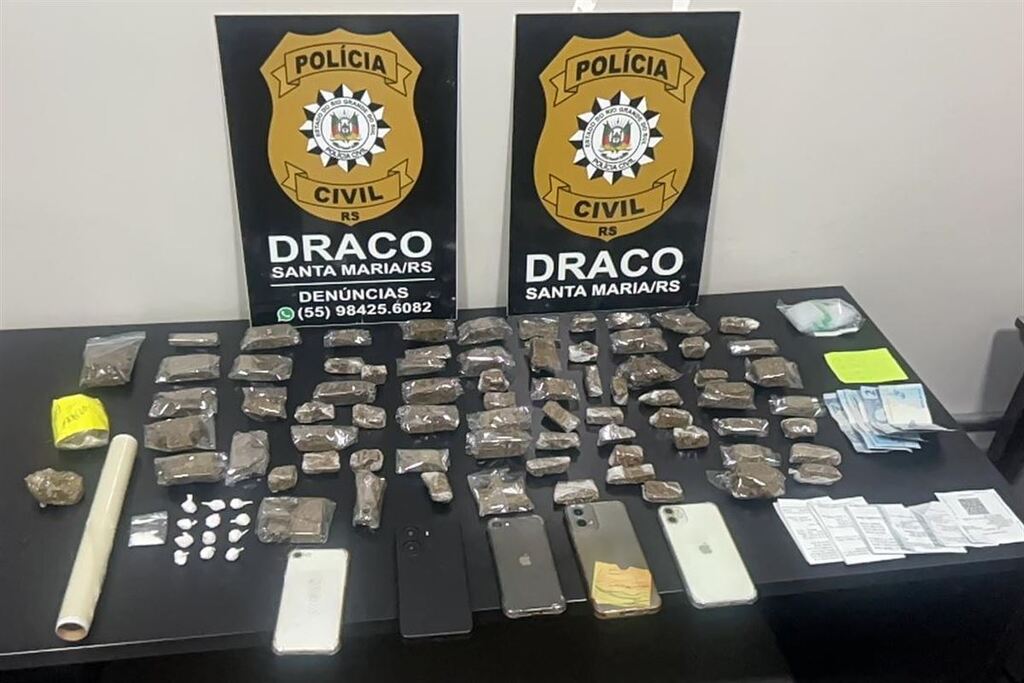 Polícia Civil prende três homens por tráfico de drogas em Santa Maria