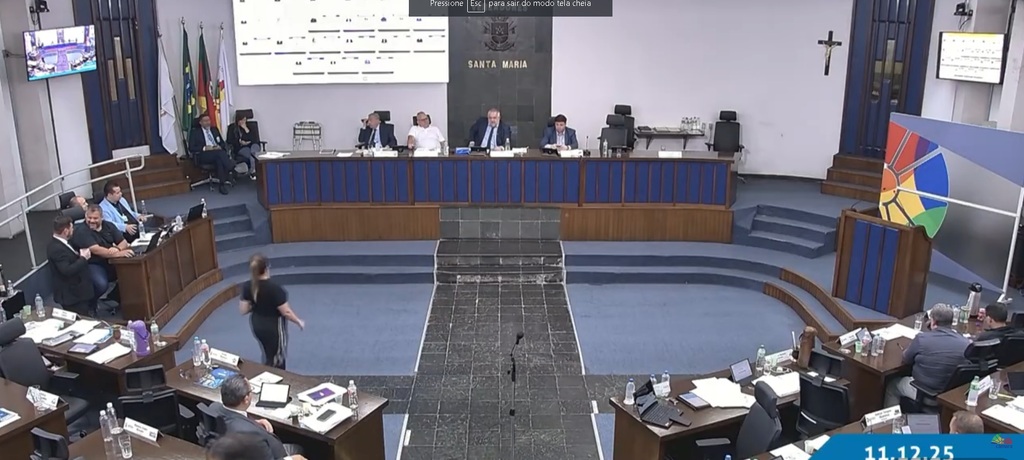 Com um grande embate, Câmara de Santa Maria vota na madrugada Orçamento para 2026 com R$ 1,6 bilhão em receita e déficit de R$ 66 milhões