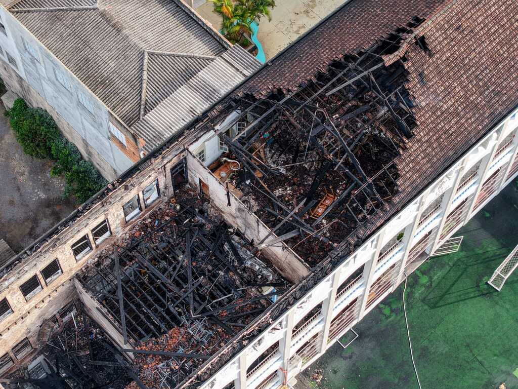 VÍDEO: veja como ficou o Colégio Marista após incêndio de grandes proporções
