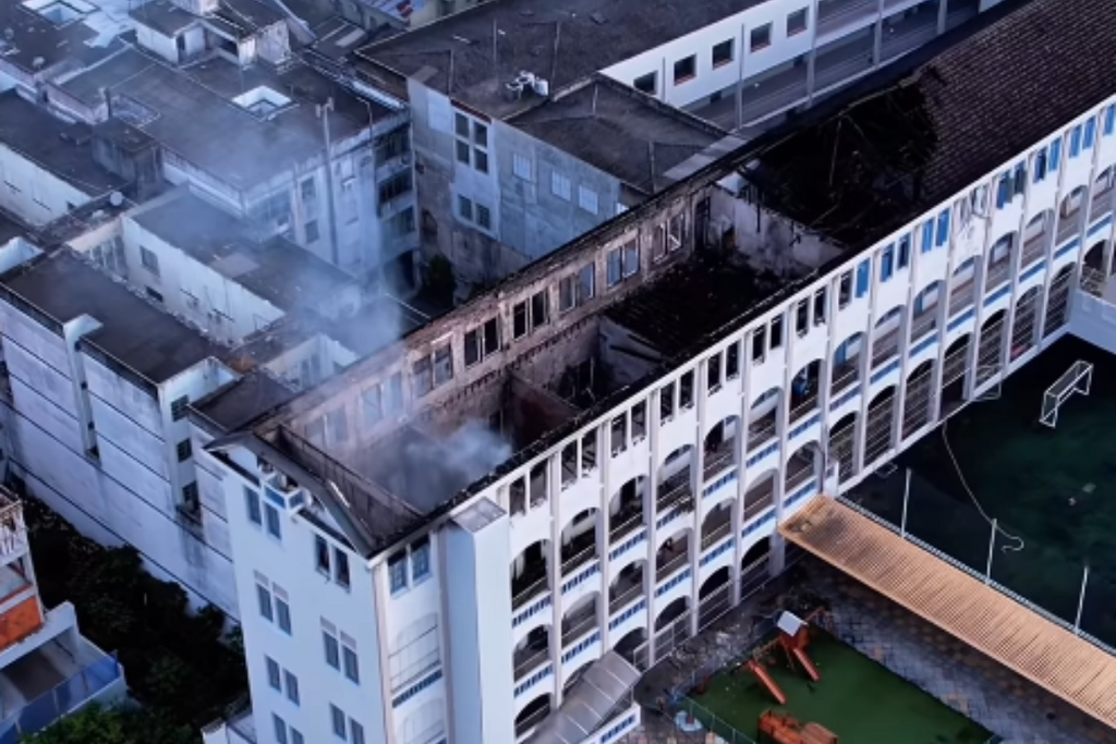 Corpo de Bombeiros atende novo princípio de incêndio no Colégio Marista Santa Maria