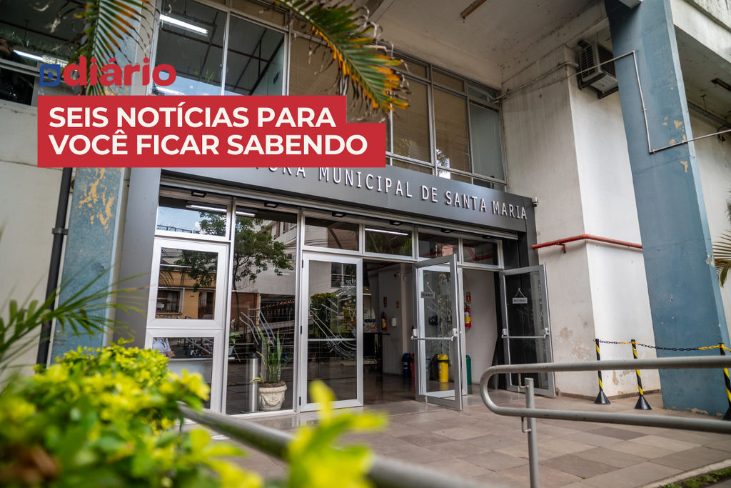 Em crise financeira, prefeitura de Santa Maria adota turno único para 900 servidores; atendimento ao público segue das 8h às 13h e outras notícias