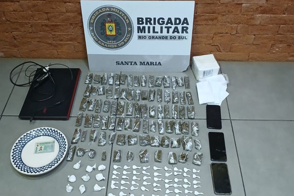 Perseguição termina com quatro presos por tráfico de drogas e disparos contra a BM em Santa Maria