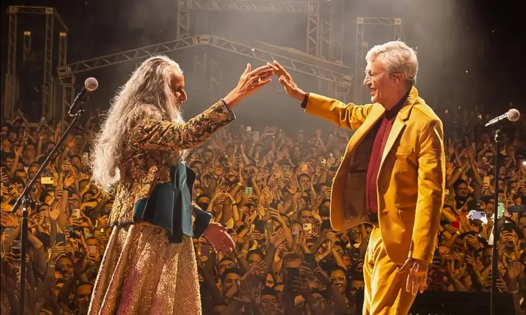 Foto: Instagram/caetanoveloso/mariabethaniaoficial (Reprodução) - 