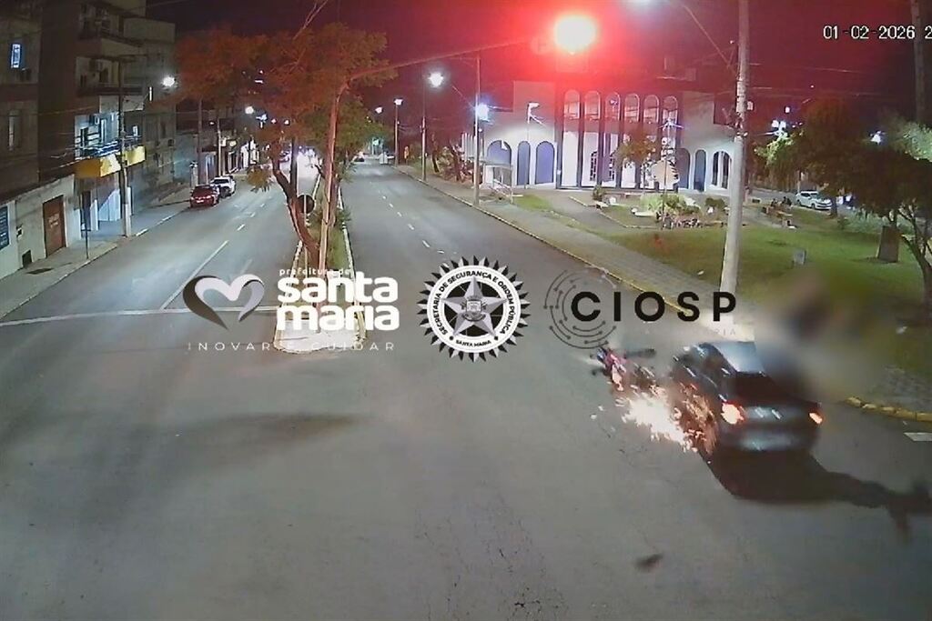 título imagem Cruzamento onde dois acidentes foram registrados em 10 minutos vitimou motociclista em 2025 em Santa Maria