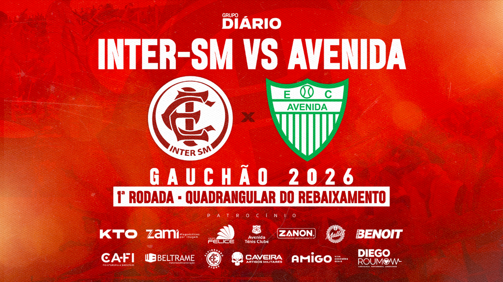 Acompanhe Inter-SM x Avenida pela 1ª rodada do quadrangular do rebaixamento no Gauchão 2026