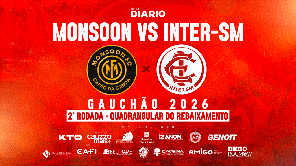 Acompanhe Monsoon  x Inter-SM pela 2ª rodada do quadrangular do rebaixamento no Gauchão 2026