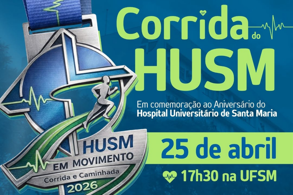 Corrida de aniversário do HUSM será realizada em abril na UFSM; inscrições com camiseta vão até esta quarta-feira