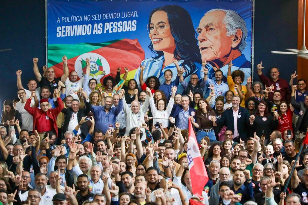Foto: Caco Argemi (Divulgação) - Com a participação de representantes de todos os partidos de esquerda que compõem a aliança, a chapa de Juliana Brizola e Edegar Pretto foi lançada