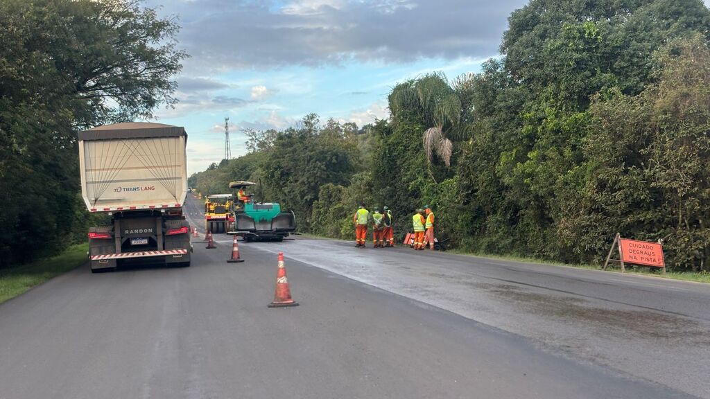 Obras na BR-392 provocam lentidão e exigem atenção de motoristas em Santa Maria