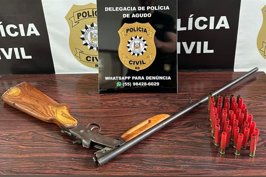 Espingarda e munições são apreendidas em Agudo durante investigação de violência doméstica