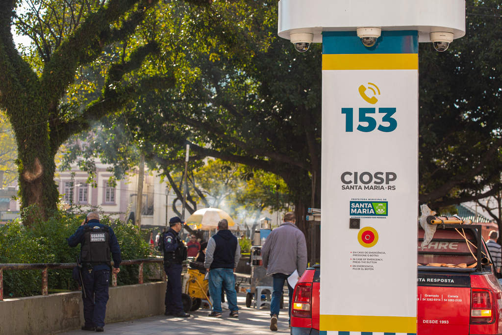 Foto: Natália Schneider (Arquivo Diário) - Ao perceber a situação, uma pessoa teria buscado ajuda em um dos totens de emergência instalados na região central da cidade