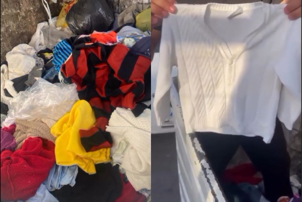 VÍDEO: Roupas em boas condições são encontradas em caçamba de lixo durante Campanha do Agasalho em Santa Maria