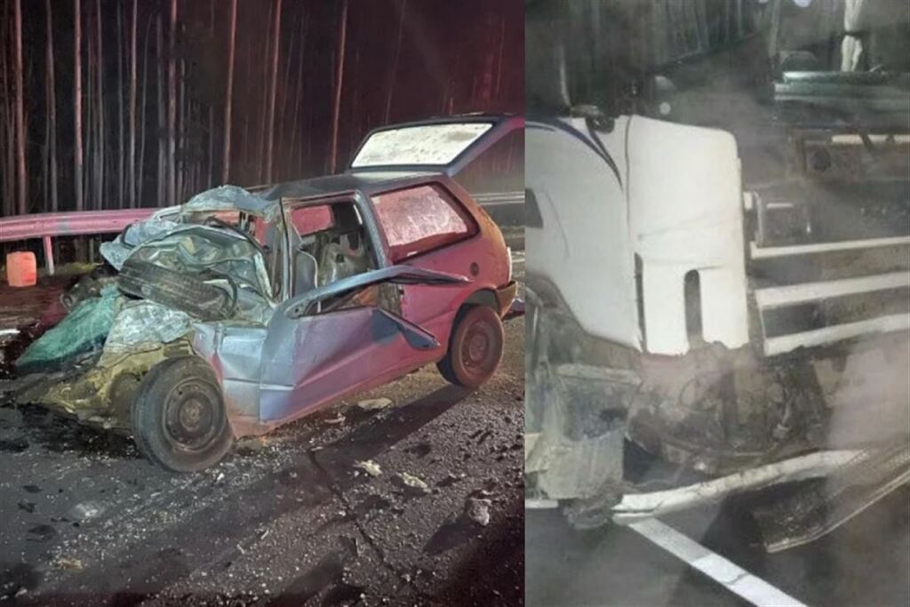 Duas pessoas morrem e quatro ficam feridas após colisão frontal entre carro e carreta na RSC-287, em Tabaí
