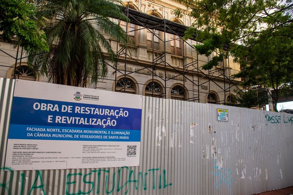 Câmara de Vereadores de Santa Maria rescindirá contrato da obra de reforma da fachada