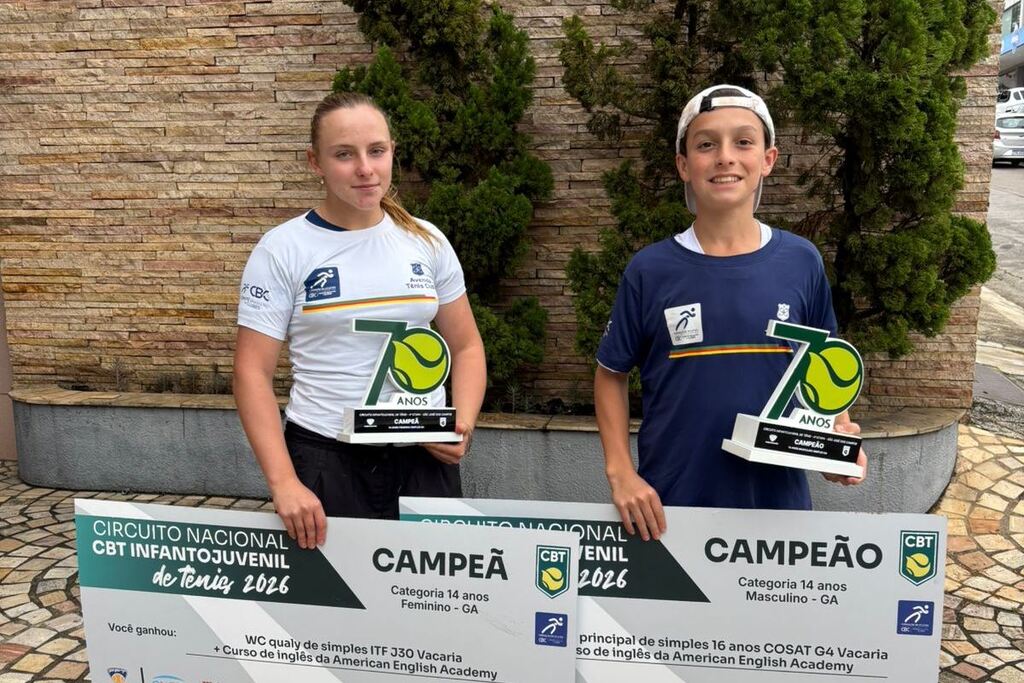 Tenistas do ATC conquistam títulos no Circuito Infantojuvenil em São Paulo