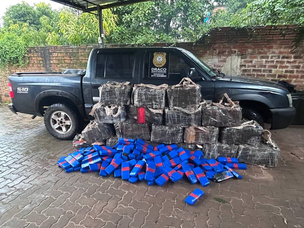 Mais de 625 quilos de maconha são apreendidos em operação da polícia de Santa Maria em São Luiz Gonzaga