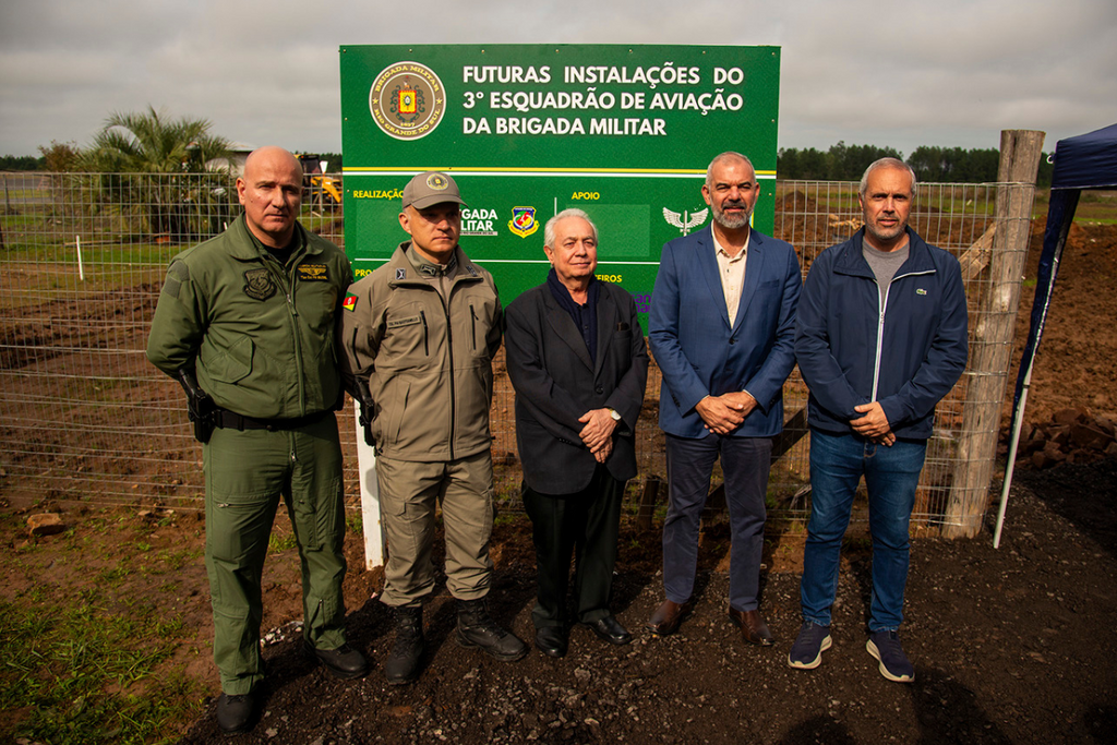 Apoios para a construção do hangar que irá receber helicóptero da Brigada Militar em Santa Maria