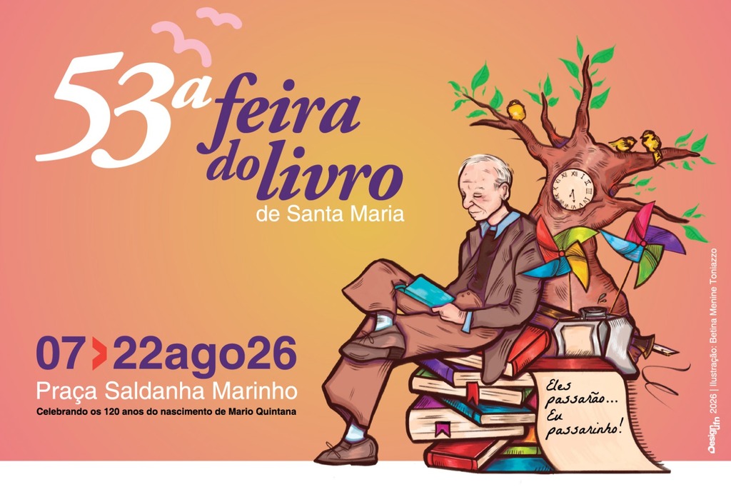 título imagem Santa Maria celebra o lançamento da 53ª Feira do Livro com homenagem a Mário Quintana; confira a programação