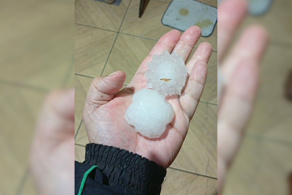 Mais de 100 casas são atingidas por granizo em Quevedos; prefeitura prepara decreto de situação de emergência
