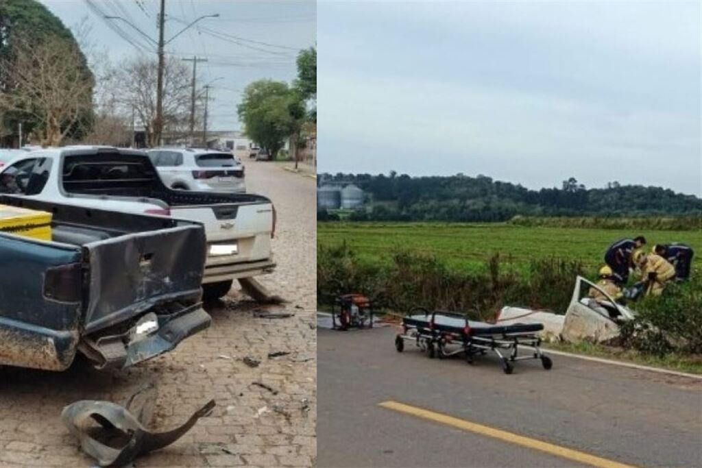 Com CNH suspensa, motorista bate em veículos, foge e capota na ERS-149, em Restinga Sêca