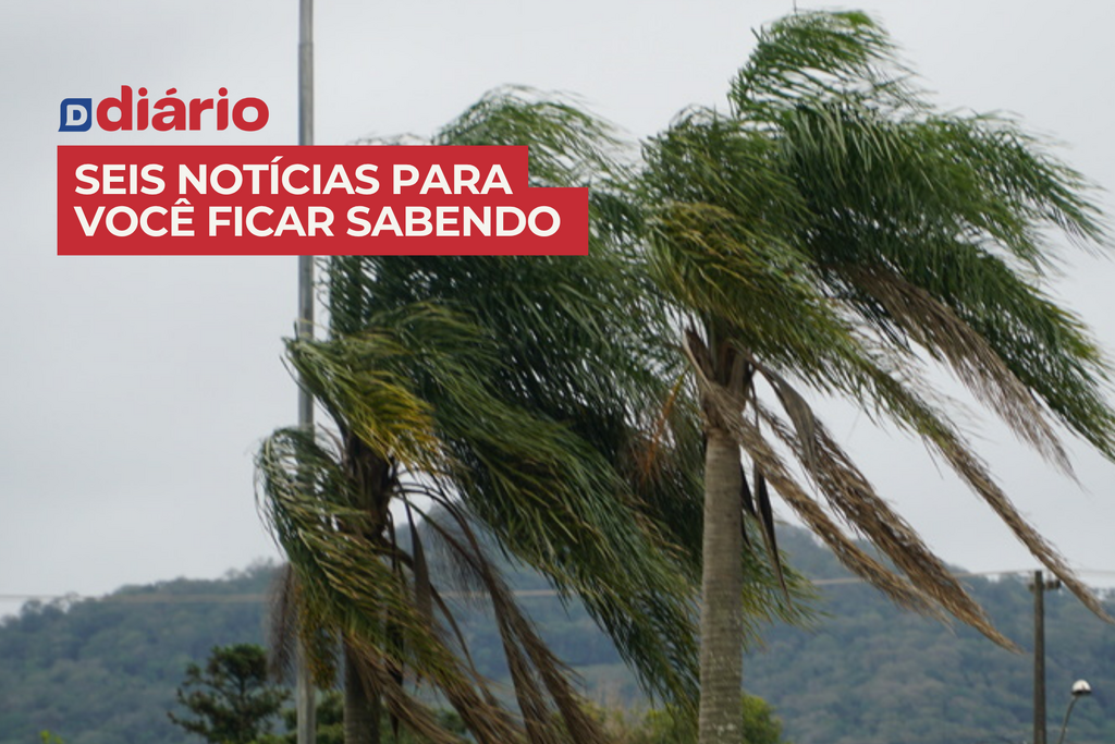Temporal deixa casas destelhadas, árvores e postes caídos em Santa Maria. Vento atingiu 75 km/h e outras notícias