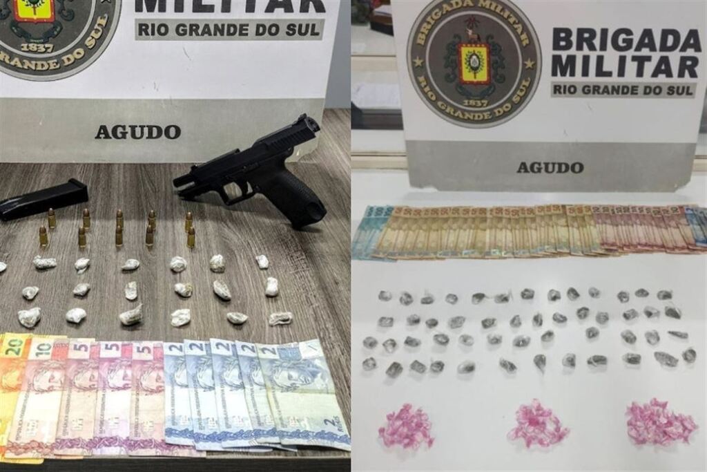 Quatro pessoas são presas e drogas, armas e munições são apreendidas em Agudo