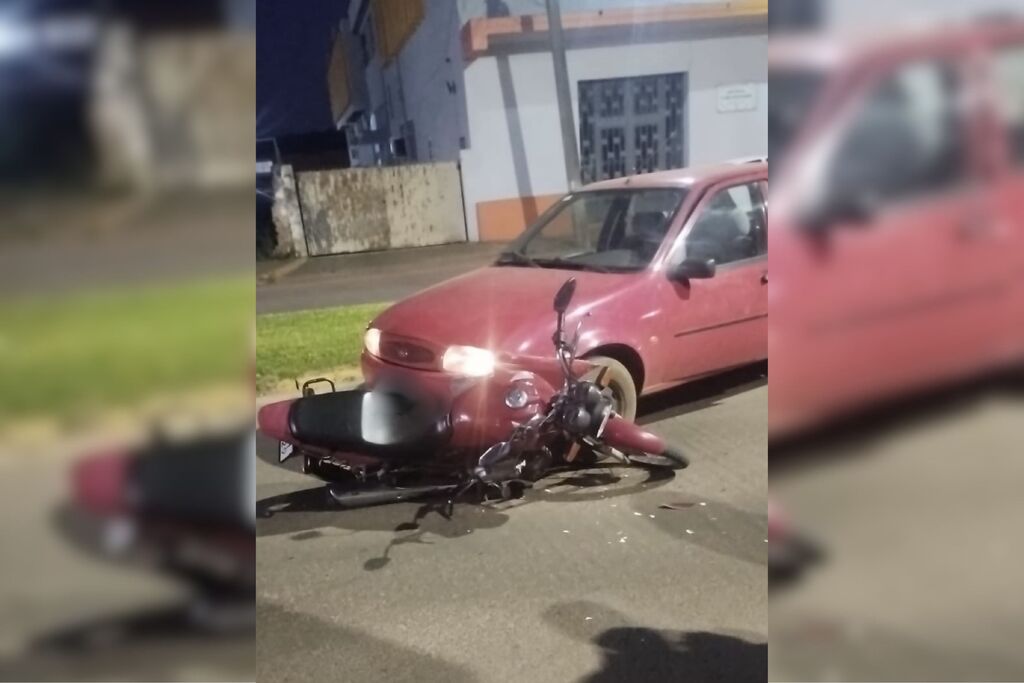Acidente entre carro e motocicleta deixa casal ferido em Tupanciretã