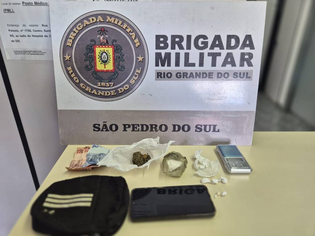 Mulher é presa por tráfico de drogas durante patrulhamento em São Pedro do Sul