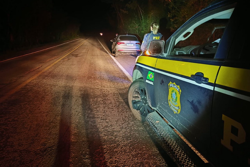 PRF recupera carro furtado em Porto Alegre e prende mulher na BR-290, em Caçapava do Sul
