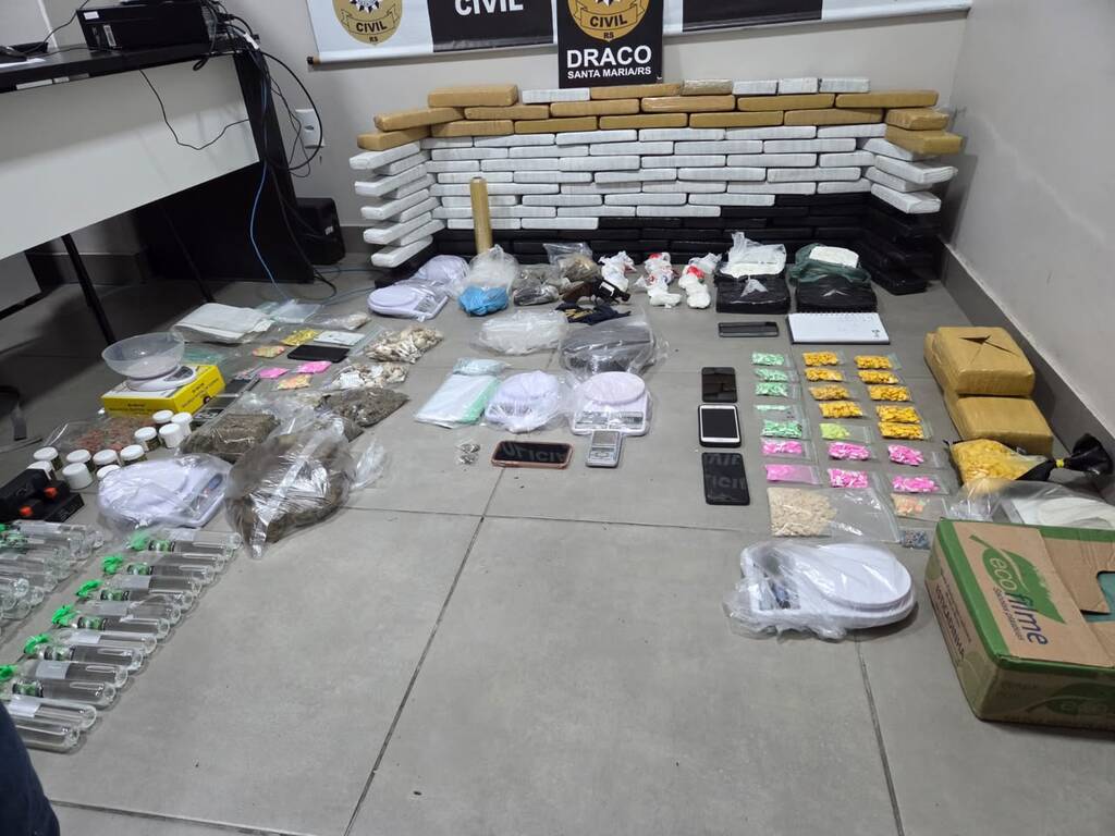 Polícia Civil prende seis pessoas durante operação contra o tráfico de drogas em Santa Maria