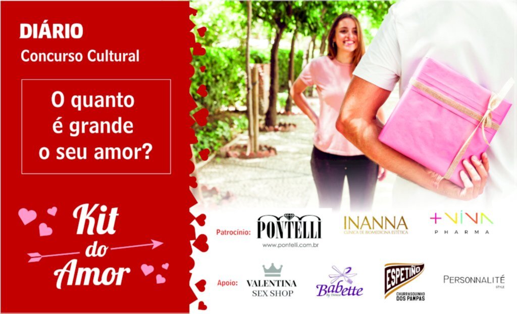 Concurso vai premiar três casais com o 'Kit do Amor'