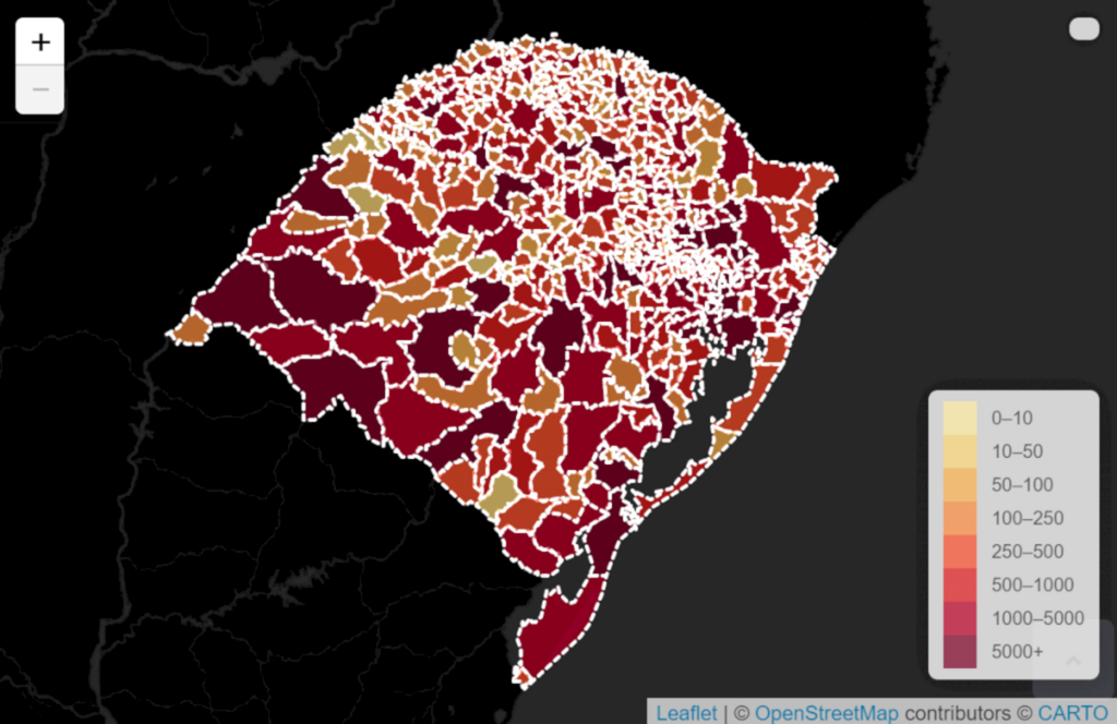 Rio Grande do Sul confirma mais 175 mortes por Covid-19