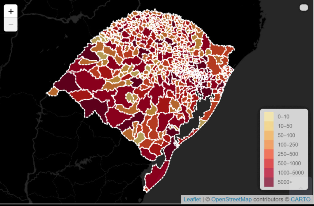 Rio Grande do Sul tem mais 249 óbitos por Covid-19 confirmados